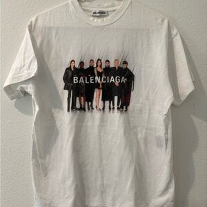 Balenciaga White Short Sleeve Graphic Tee